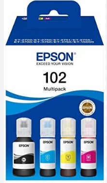 Kit 4 Flaconi Epson Per Et-3850/Et-15000 70ML (Nero,Ciano,Magenta,Giallo)